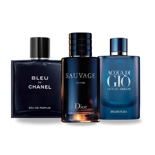 CUMPĂRĂ 1 SI PRIMESTE 3 - Bleu de Chanel | Sauvage Dior | Aqua de Gio Profondo 100ml ®