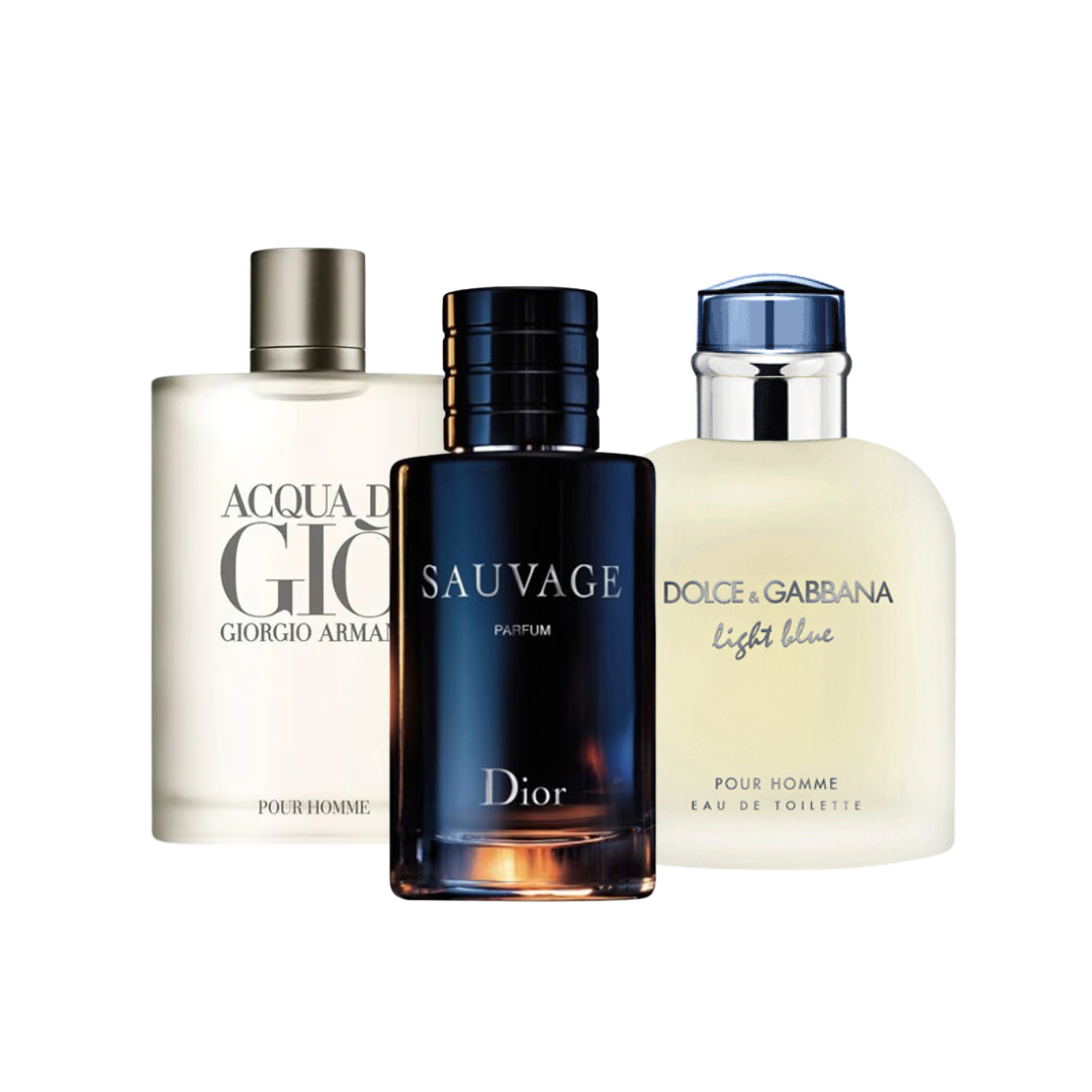 CUMPĂRĂ 1 SI PRIMESTE 3 - Giorgio Armani Acqua di Giò | Dior Sauvage | Dolce & Gabbana Light Blue 100ml ®